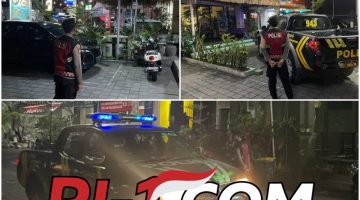 Patroli Unit Samapta Polsek Kuta Utara Sasar Lokasi Pertokoan Ciptakan Rasa Aman