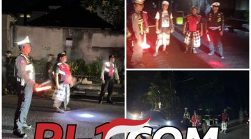 Polsek Kuta Utara Kolaborasi Pecalang Amankan Prosesi Mesuci Di Setra Banjara Adat Canggu