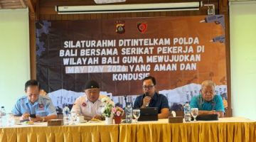 Silahturahmi Ditintelkam Polda Bali bersama Elemen Serikat Pekerja di Wilayah Bali dalam rangka mewujudkan May Day 2026 yang aman dan kondusif