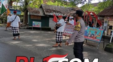 Pengamanan Mendak Toya Beji Cangkir, Polsek Gianyar Pastikan Kegiatan Adat Berjalan Aman dan Lancar